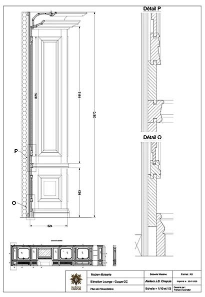 détail de Boiserie ébrasement