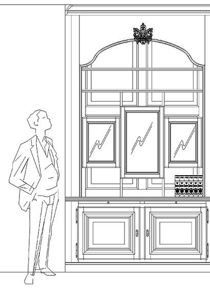 plan de boiserie sculptée régence