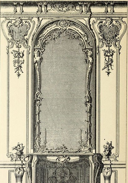 grisaille trumeau de glace Louis XV